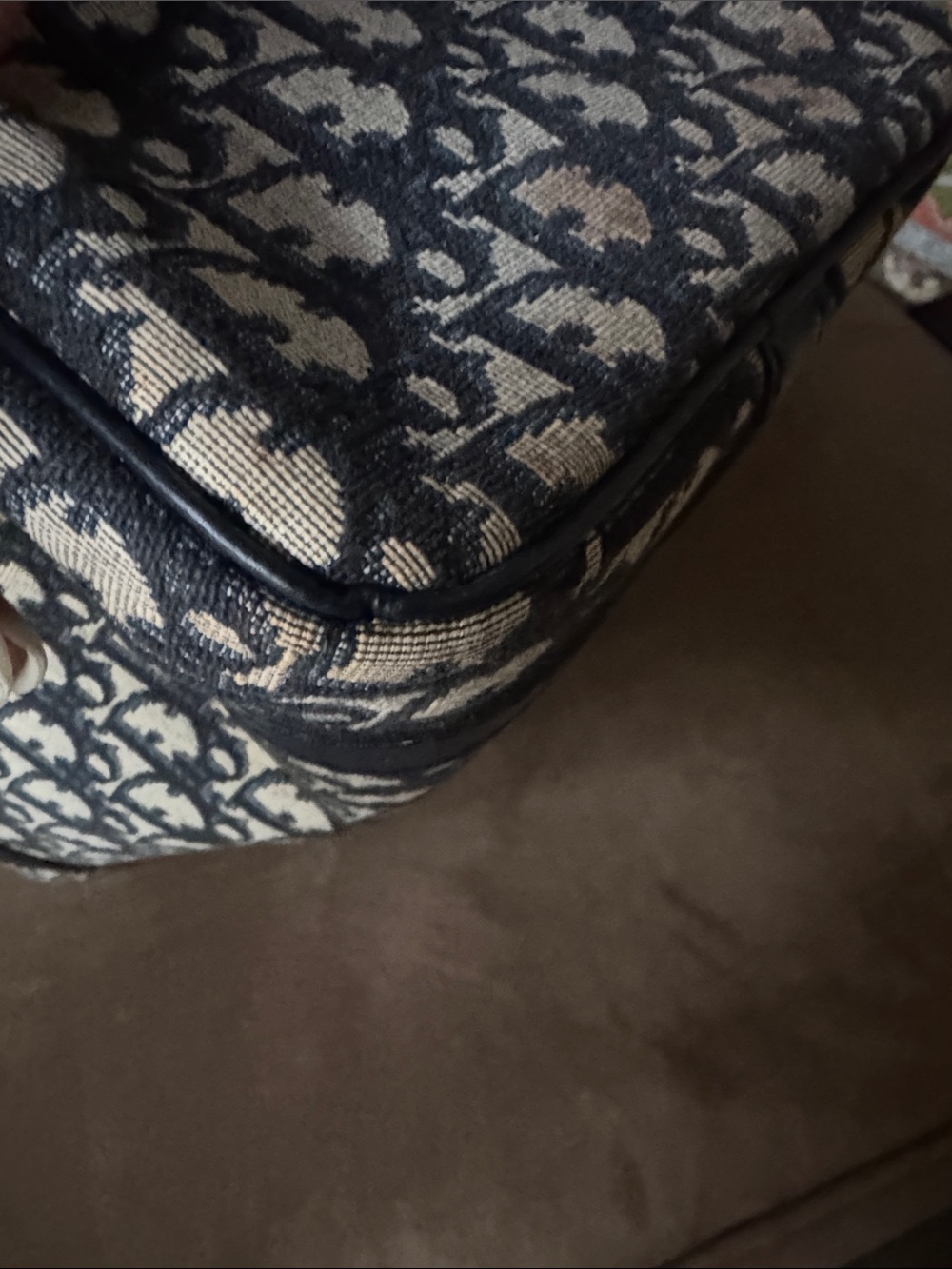 Christian Dior Trotter Canvas Boston Bag Hand Bag Vintage Navy - Picture 12 of 16